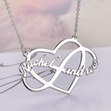 Infinity Love Copper/925 Sterling Silver Personalized Couple Name Necklace Adjustable 18”-20”