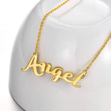 Angel - Copper/925 Sterling Silver Personalized Name or Text Necklace Adjustable 18”-20”