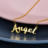 Angel - Copper/925 Sterling Silver Personalized Name or Text Necklace Adjustable 18”-20”