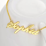 Sophia - 925 Sterling Silver/10K/14K/18K Personalized Adjustable 18”-20” Name Necklace