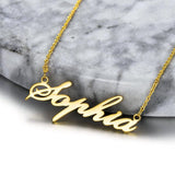 Sophia - 925 Sterling Silver/10K/14K/18K Personalized Adjustable 18”-20” Name Necklace