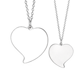 925 Sterling Silver Personalized Heart Engraved Photo Necklace Adjustable 16"-20"