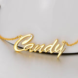 Candy - Shining Diamond -Copper/925 Sterling Silver Personalized Name Necklace Adjustable 16”-20”