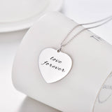 Forever In My Heart-Copper/925 Sterling Silver Personalized Heart Necklace Adjustable 16”-20”