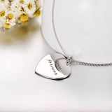 Forever In My Heart-Copper/925 Sterling Silver Personalized Heart Necklace Adjustable 16”-20”