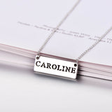 Copper/925 Sterling Silver Personalized Hollow Bar Name Necklace Adjustable 18”-20”