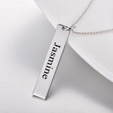 Copper/925 Sterling Silver Personalized  Engravable Vertical Bar Necklace Adjustable 16”-20”