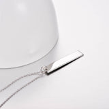 Copper/925 Sterling Silver Personalized  Engravable Vertical Bar Necklace Adjustable 16”-20”