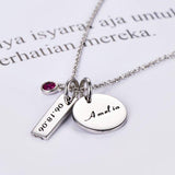 Copper/925 Sterling Silver Personalized Engravable Necklace With Birthstone for New Mom -Adjustable 16”-20”