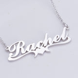 Rachel - 925 Sterling Silver/10K/14K/18K  Personalized Middle Heart Name Necklace Adjustable 18”-20”