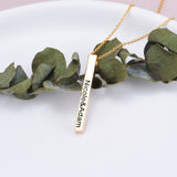 925 Sterling Silver 3D Engraved Vertical Bar Name Necklace Personalized Engraving 4 Side Nameplate Necklace