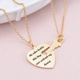 Key To Heart Copper/925 Sterling Silver Personalized  Engravable Necklace-Adjustable 16”-20”