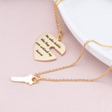 Key To Heart Copper/925 Sterling Silver Personalized  Engravable Necklace-Adjustable 16”-20”