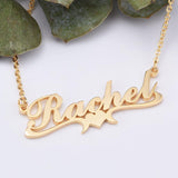 Rachel - 925 Sterling Silver/10K/14K/18K  Personalized Middle Heart Name Necklace Adjustable 18”-20”