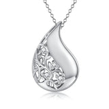 925 Sterling Silver Tree of Life/Butterfly  Teardrop Urn Necklace for Ashes Family Tree Keepsake Cremation Pendant Memorial Jewelry for Women