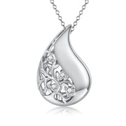 925 Sterling Silver Tree of Life/Butterfly  Teardrop Urn Necklace for Ashes Family Tree Keepsake Cremation Pendant Memorial Jewelry for Women