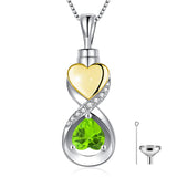 Infinity Heart Cremation Jewelry for Ashes Sterling Silver Urn Necklaces for Women