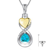 Infinity Heart Cremation Jewelry for Ashes Sterling Silver Urn Necklaces for Women