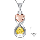 Infinity Heart Cremation Jewelry for Ashes Sterling Silver Urn Necklaces for Women