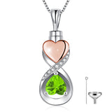 Infinity Heart Cremation Jewelry for Ashes Sterling Silver Urn Necklaces for Women