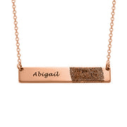 Copper/925 Sterling Silver Personalized Fingerprint Bar Necklace -Adjustable 16”-20”