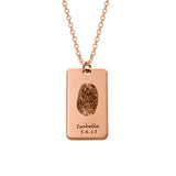 Copper/925 Sterling Silver Personalized Fingerprint Dog Tag Necklace