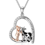 Cow Necklace Cow Earrings Cow Gift Pendant 925 Sterling Silver Jewelry Birthday for Teen Girls