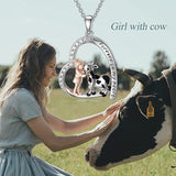 Cow Necklace Cow Earrings Cow Gift Pendant 925 Sterling Silver Jewelry Birthday for Teen Girls