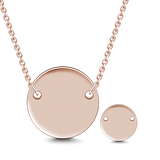 Copper/925 Sterling Silver Personalized Engravable Hang Tag Round Necklace-Adjustable 16”-20”