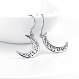 925 Sterling Silver Half Moon Peace Night  Heart Love Drop Earring Jewelry Necklace