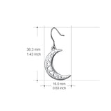 925 Sterling Silver Half Moon Peace Night  Heart Love Drop Earring Jewelry Necklace