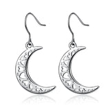 925 Sterling Silver Half Moon Peace Night  Heart Love Drop Earring Jewelry Necklace