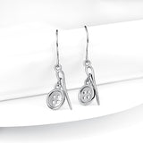 925 Sterling Silver Button Needle Drop Earrings for Women Daughter Girlfriend