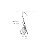 925 Sterling Silver Button Needle Drop Earrings for Women Daughter Girlfriend