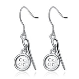 925 Sterling Silver Button Needle Drop Earrings for Women Daughter Girlfriend