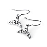 925 Sterling Silver Fish Tail Shape Drop earrings