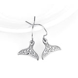 925 Sterling Silver Fish Tail Shape Drop earrings