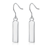 925 Sterling Silver Lucky Bar Drop Earring