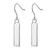 925 Sterling Silver Lucky Bar Drop Earring