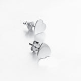 925 Sterling Silver Simple Love Heart Studs Gift for Girlfriend Women