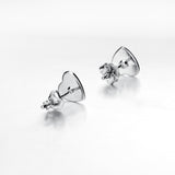 925 Sterling Silver Simple Love Heart Studs Gift for Girlfriend Women