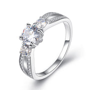 925 Sterling Silver Shinning Zircon Wedding Ring for New Couples Gift for Woman or Girlfriend