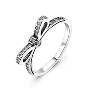 925 Sterling Silver Bow Ring Wedding Ring Jewelry for Girlfriend