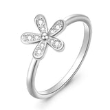 925 Sterling Silver Flower Jewelry Ring for Girls and Woman