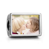 Personalized 925 Sterling Silver Rectangle Color Photo Charm