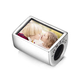 Personalized 925 Sterling Silver Rectangle Color Photo Charm