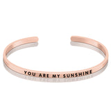 925 Sterling Silver You Are My Sunshine Bangle Bracelet