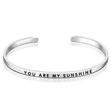 925 Sterling Silver You Are My Sunshine Bangle Bracelet