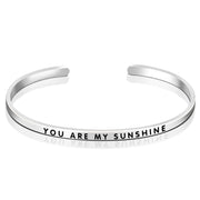 925 Sterling Silver You Are My Sunshine Bangle Bracelet