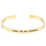 925 Sterling Silver You Are My Reason Bangle Bracelet